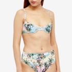 Oceanus Women's Ana Embelished Palma Print Bikini Top in La Palma