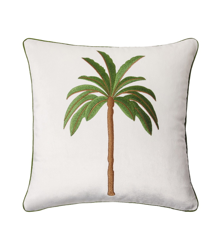Photo: Les-Ottomans Embroidered cotton velvet cushion