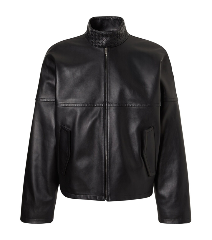 Photo: Bottega Veneta Intrecciato leather blouson jacket