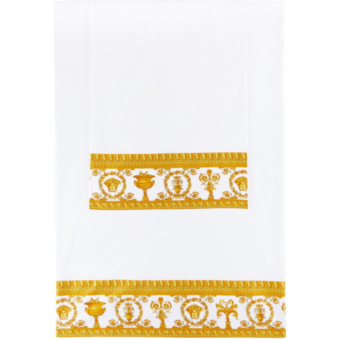 Photo: Versace White and Gold I Heart Baroque Linen Set, Queen