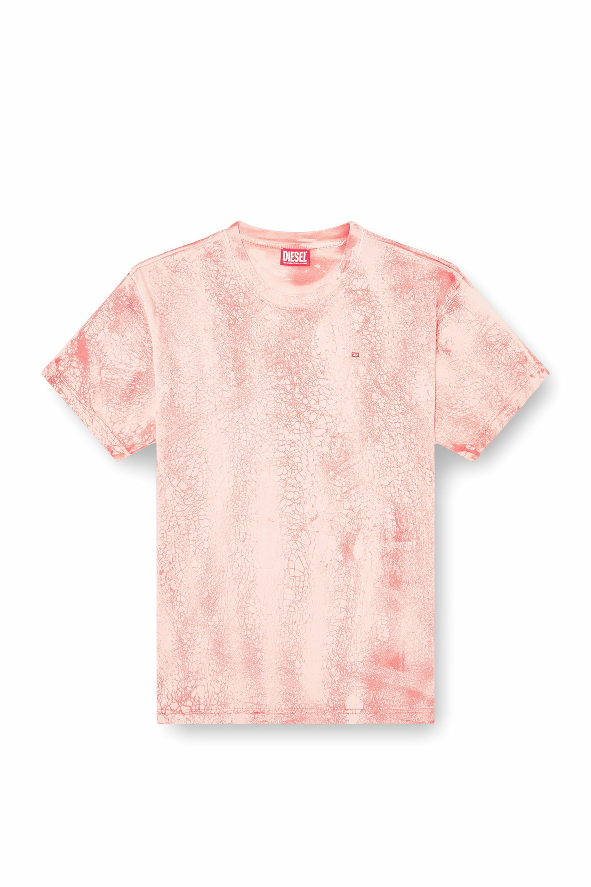 Diesel T-shirt in waxed jersey - T-Shirts Mens in Pink Diesel