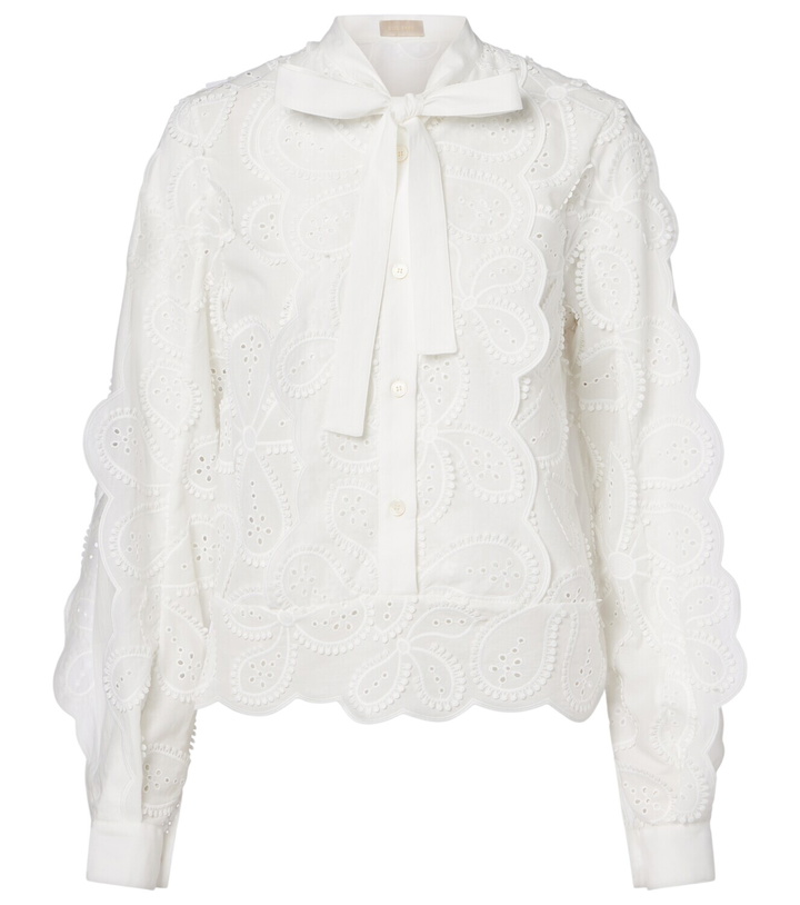 Photo: Elie Saab Embroidered tie-neck blouse