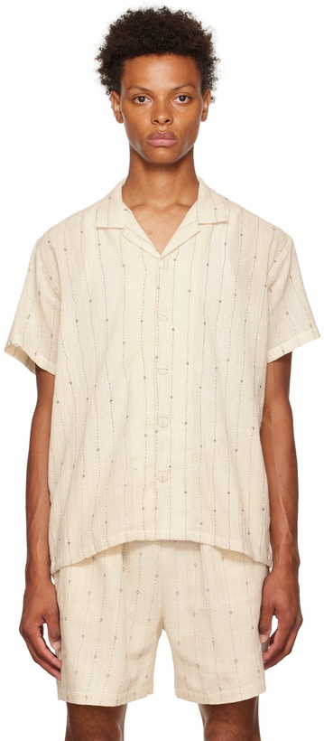 Photo: HARAGO Off-White Striped Shirt