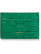 TOM FORD - Croc-Effect Leather Cardholder