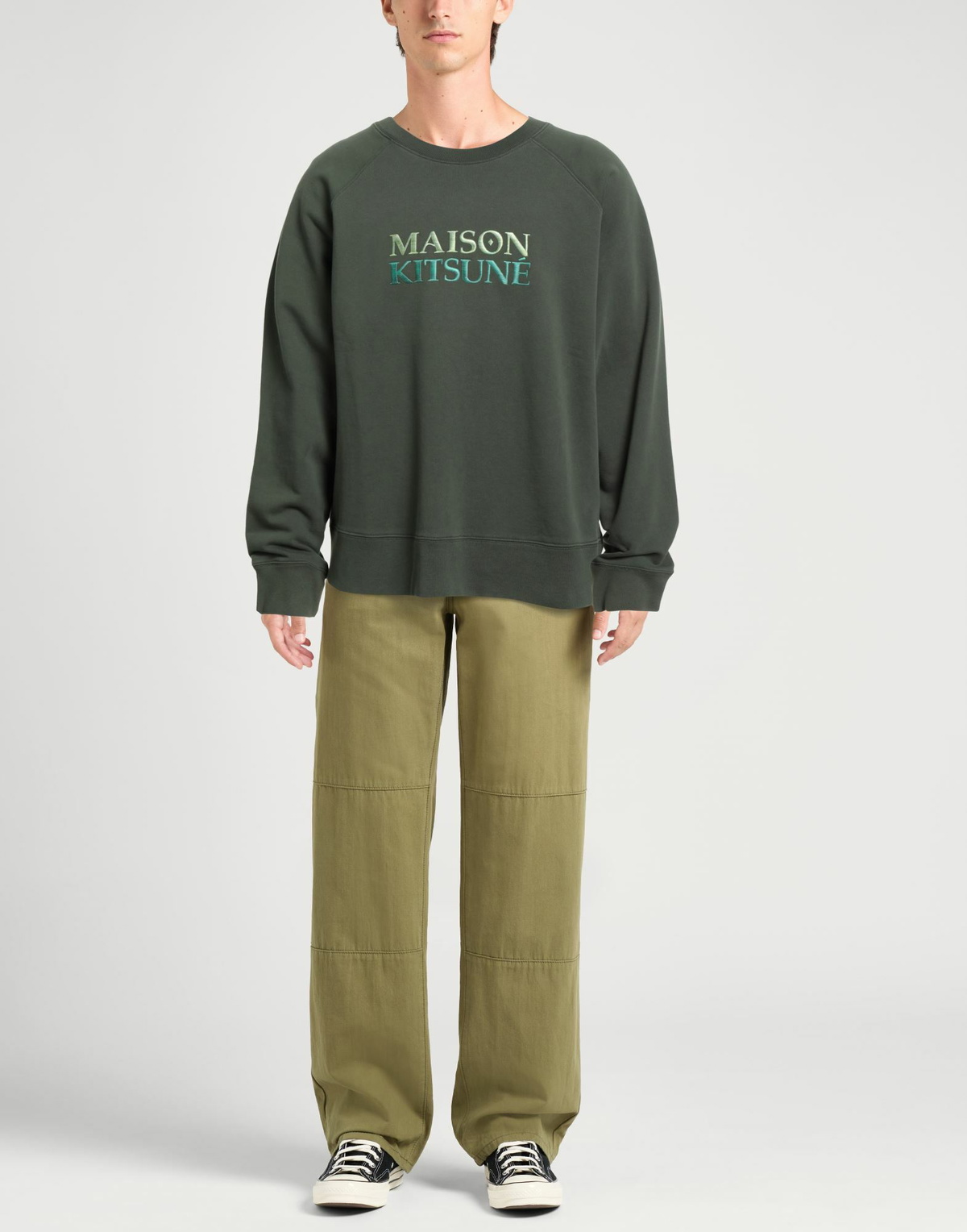 Maison Kitsuné Mens Sweatshirt Dark in Green