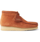 Clarks Originals - Wallabee Leather-Trimmed Brushed-Suede Desert Boots - Orange