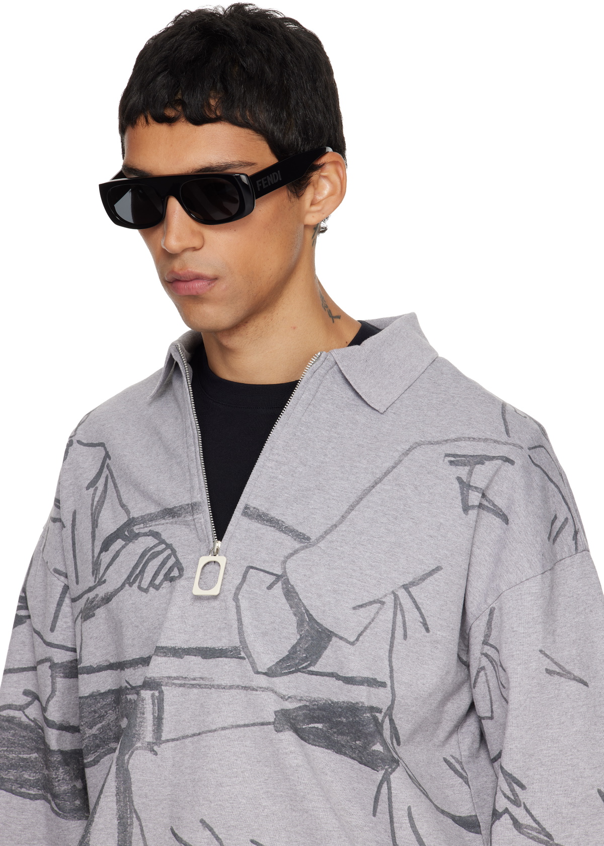 Fendi Black Signature Sunglasses