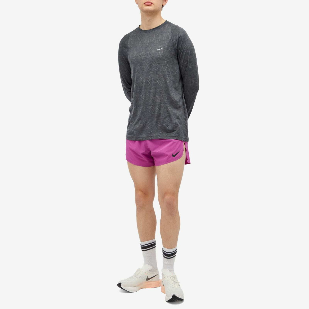 Nike Running Men's Aeroswift 4 Inch Short in Hot Fuchsia