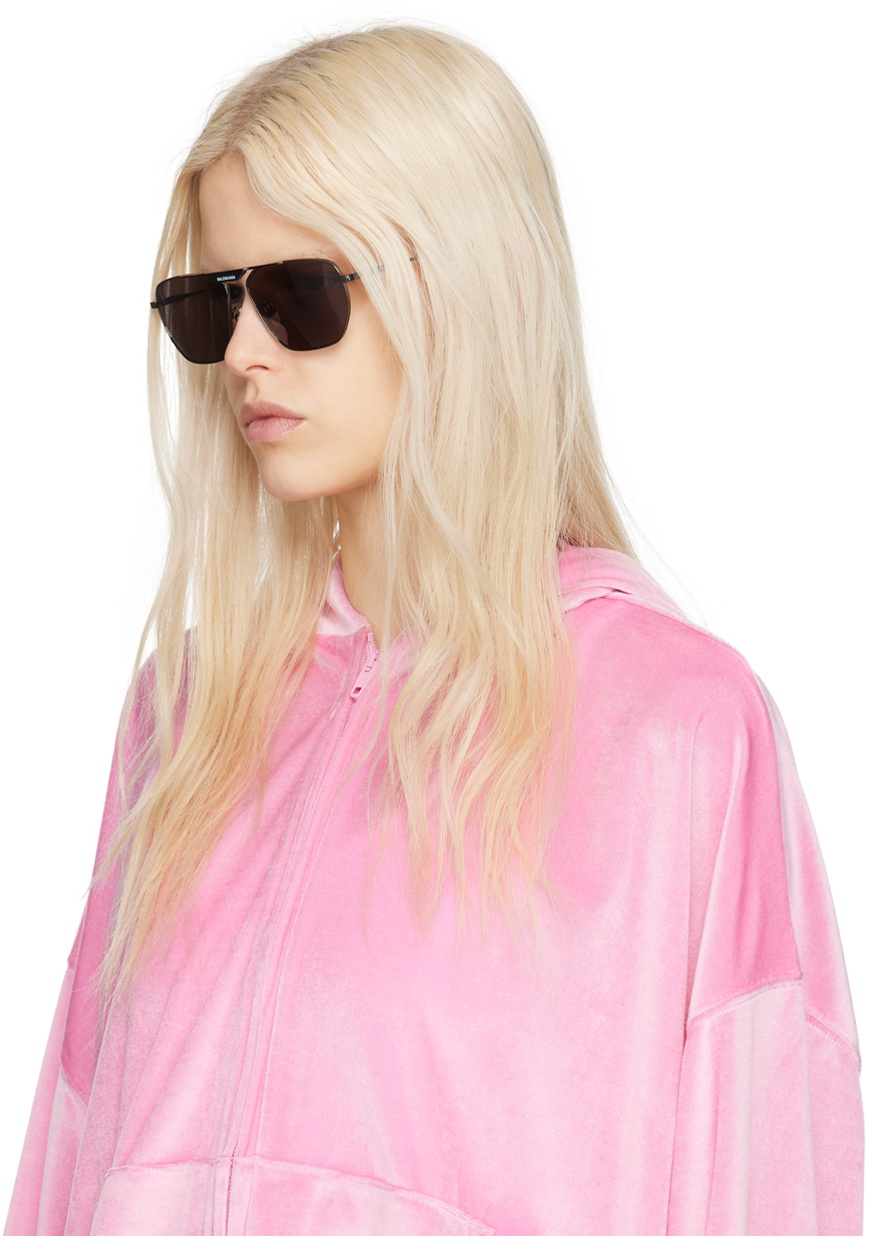 [Balenciaga] バレンシアガ \"Tag 2.0 Navigator\" Sunglasse Tag 2.0 Navigator Sunglasses in Black | Balenciaga US