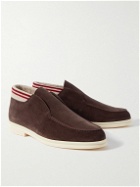 Loro Piana - Open Wintery Walk Cashmere-Trimmed Suede Chukka Boots - Brown