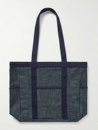 Neighborhood - Canvas-Trimmed Logo-Print Denim Tote Bag