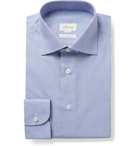 BRIONI - William Slim-Fit Cutaway-Collar Checked Cotton-Twill Shirt - Blue