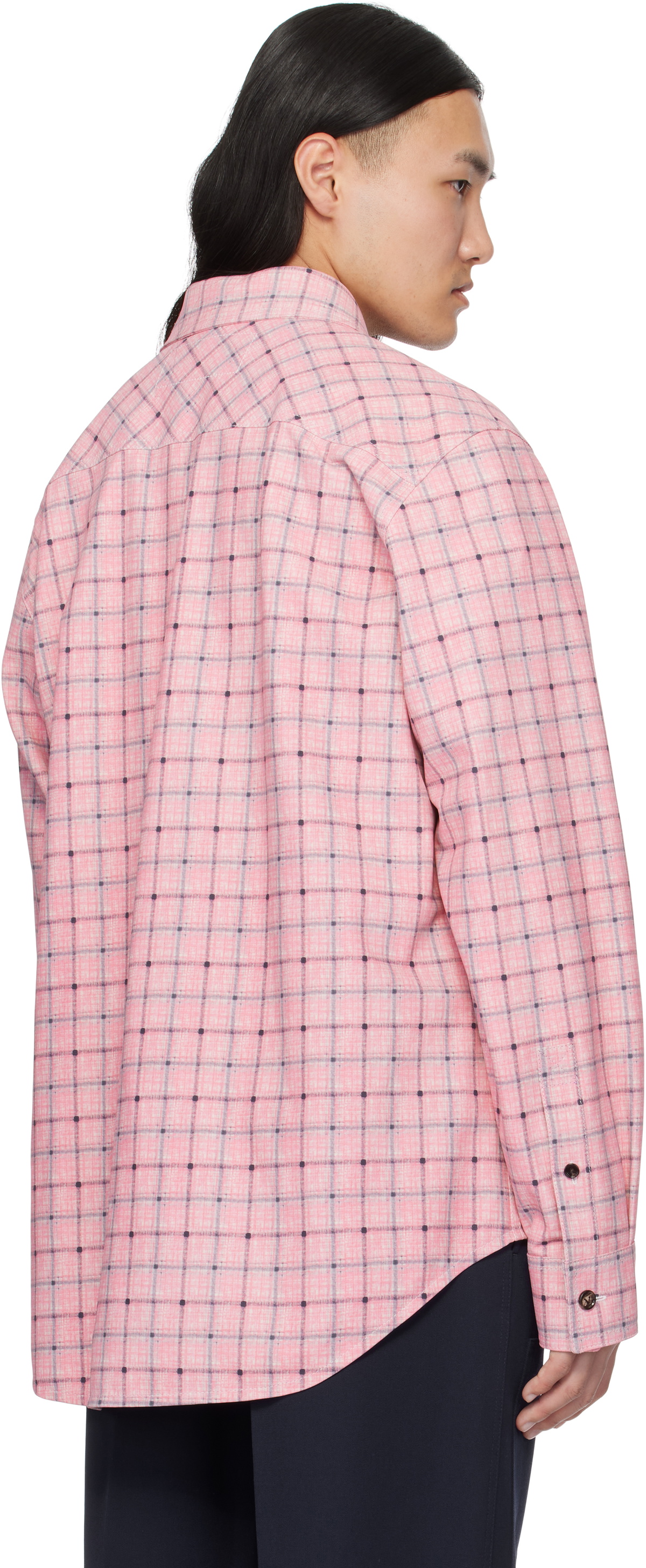 Bottega Veneta Pink Printed Leather Shirt Bottega Veneta