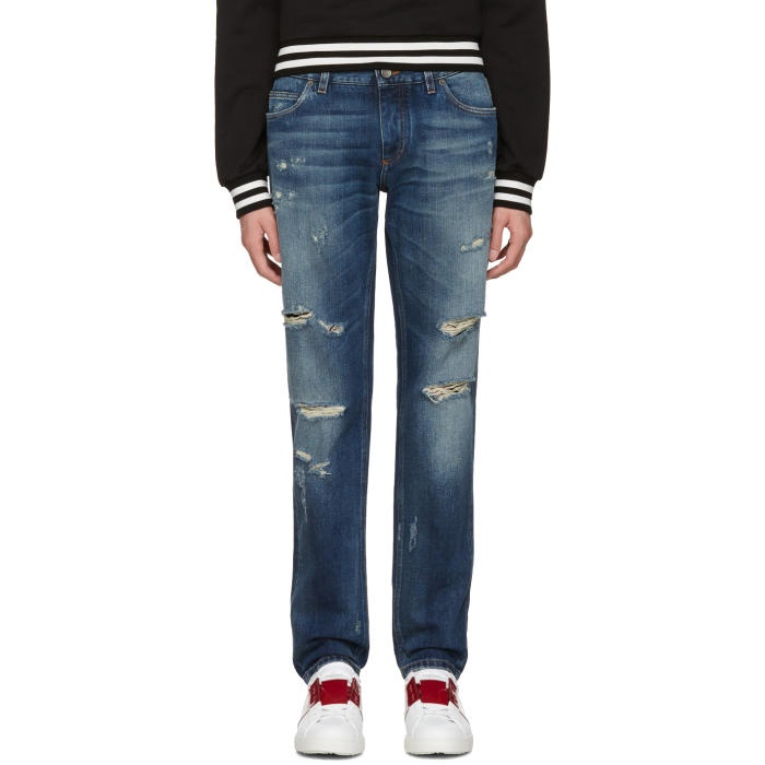 Photo: Dolce and Gabbana Blue Gold Fit Jeans 