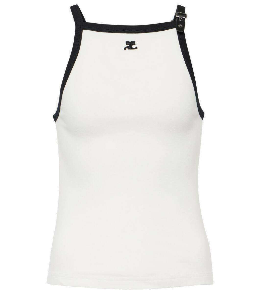 Courrèges Buckle-detail cotton jersey tank top Courreges