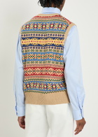 Polo Ralph Lauren Patterned Intarsia Linen and Cotton-blend Vest Multicoloured 1