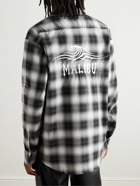 Local Authority LA - Razor Wave Logo-Embroidered Checked Cotton-Flannel Shirt - Black