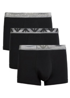 Emporio Armani Logo Stretch-cotton Trunks set of Three Black