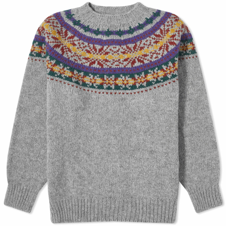 Photo: Howlin by Morrison Men's Howlin' Fragments of Light Yoke Crew Knit in Med Grey