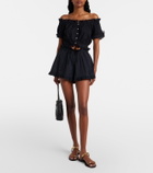 Poupette St Barth Nala broderie anglaise cotton poplin crop top