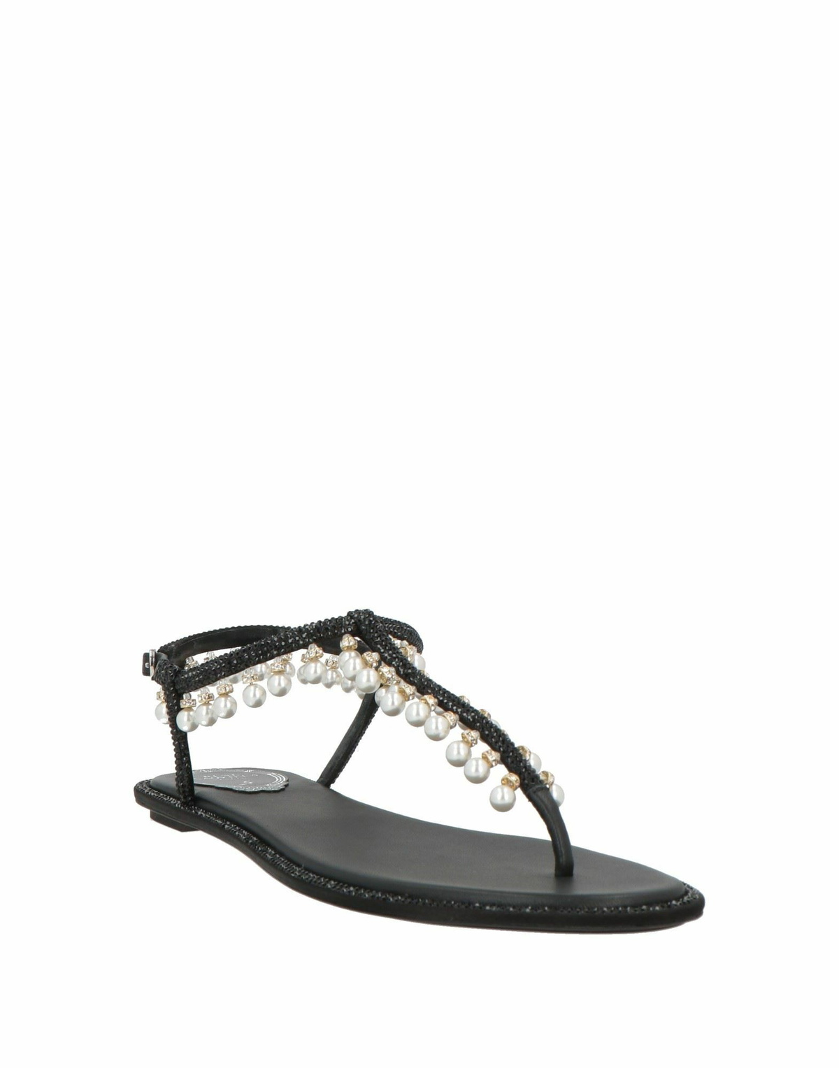 Rene' Caovilla Womens Thong sandal in Black