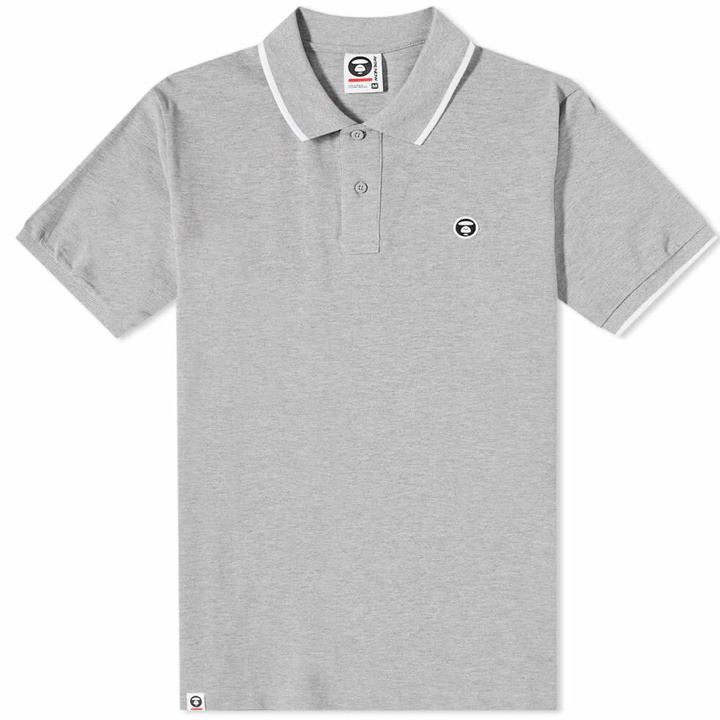 Photo: Men's AAPE One Point Polo Shirt in Grey