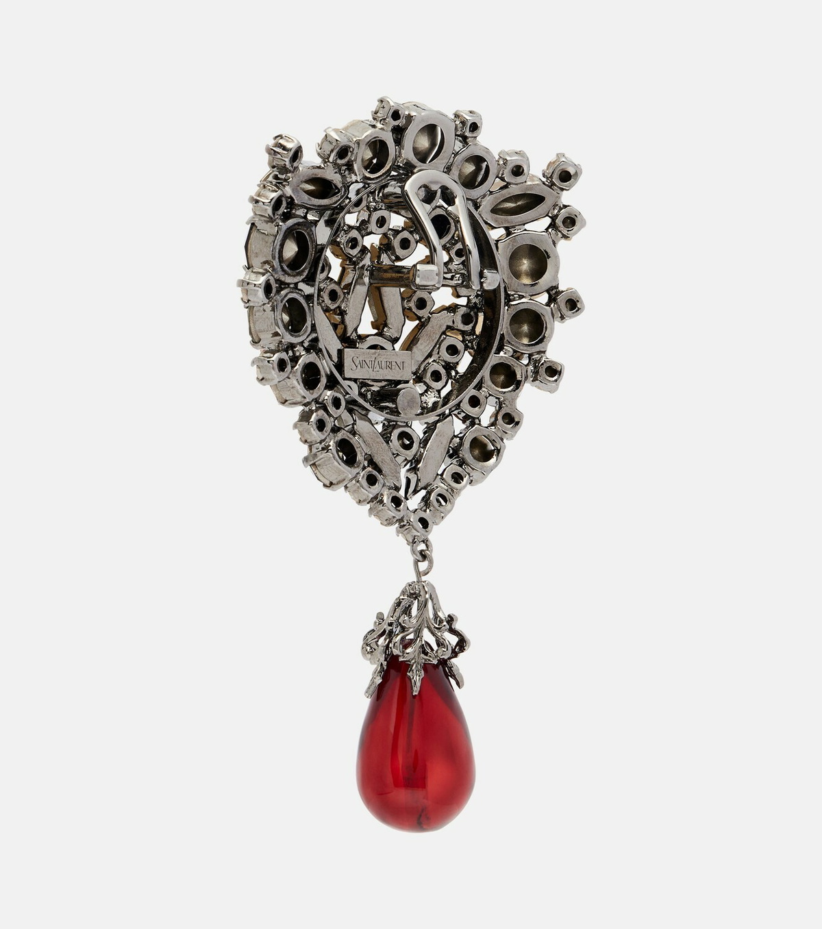 Saint Laurent Crystal-embellished clip-on earrings