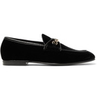 TOM FORD - Chain-Trimmed Velvet Loafers - Men - Black