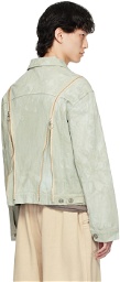 Charlie Constantinou Gray Garment-Dyed Denim Jacket