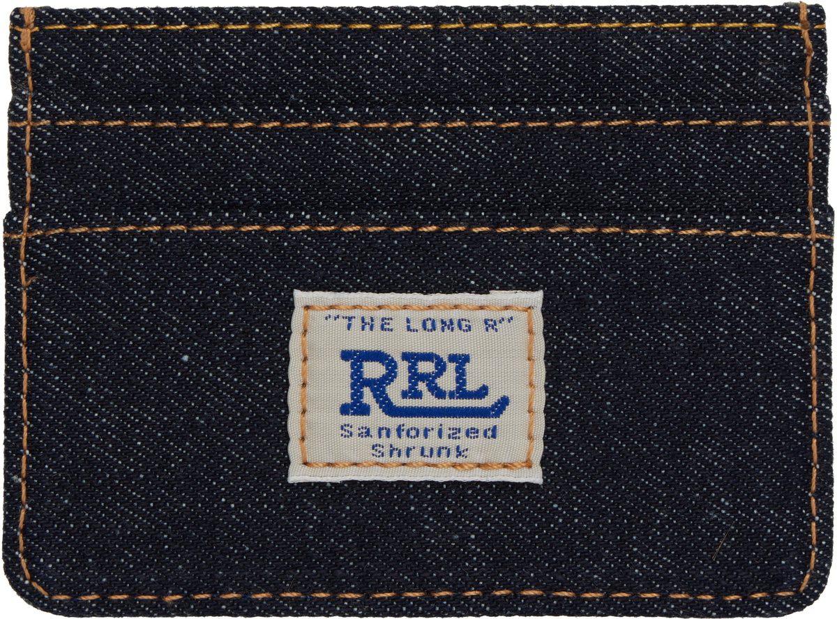 RRL Indigo Logo Denim Card Holder