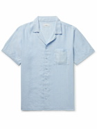 Onia - Camp-Collar Striped Linen-Blend Shirt - Blue