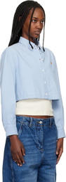 Maison Kitsuné Blue Baby Fox Cropped Shirt