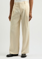 Helmut Lang Wide-leg Linen-blend Trousers Nude