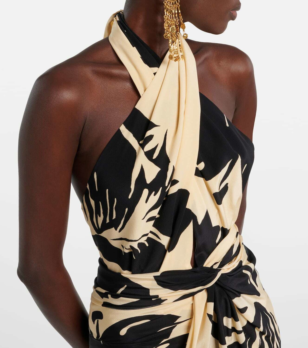 Johanna Ortiz Halterneck floral silk minidress