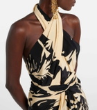 Johanna Ortiz Halterneck floral silk minidress