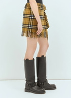 Burberry Check Wool And Cashmere Scarf Skirt