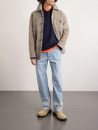 LOEWE - Logo-Appliquéd Brushed Knitted Overshirt - Neutrals