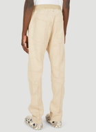 Graphic Knit Track Pants in Beige