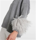 Valentino Feather-trimmed virgin wool sweater