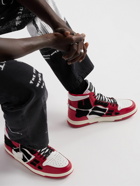 AMIRI - Skel-Top Colour-Block Leather and Suede High-Top Sneakers - Red
