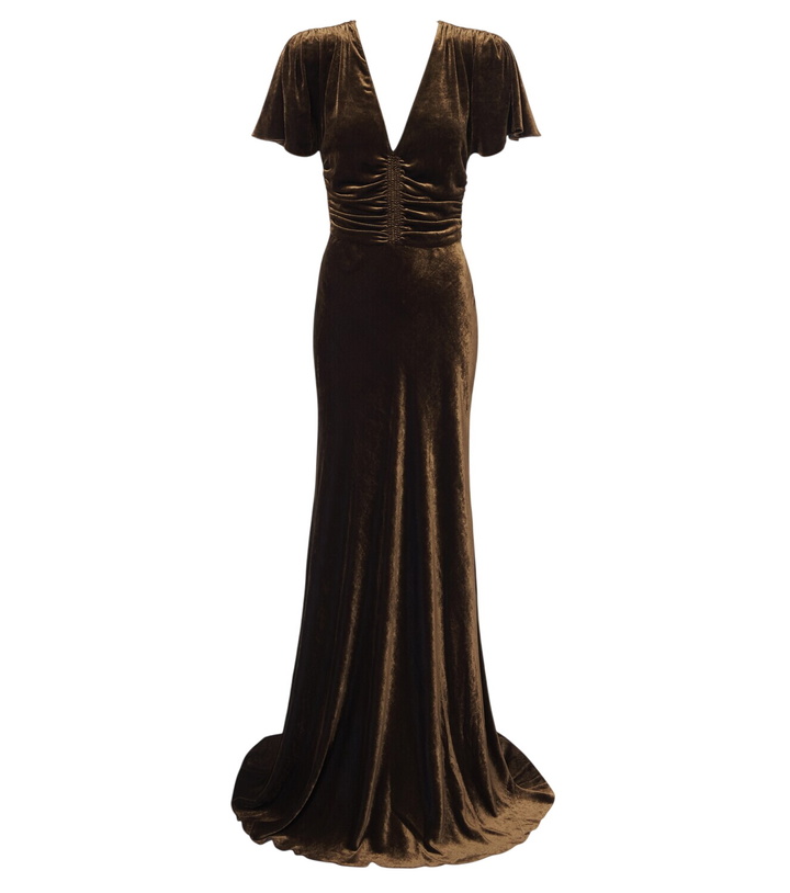 Photo: Ralph Lauren Collection Charisse velvet bustier gown