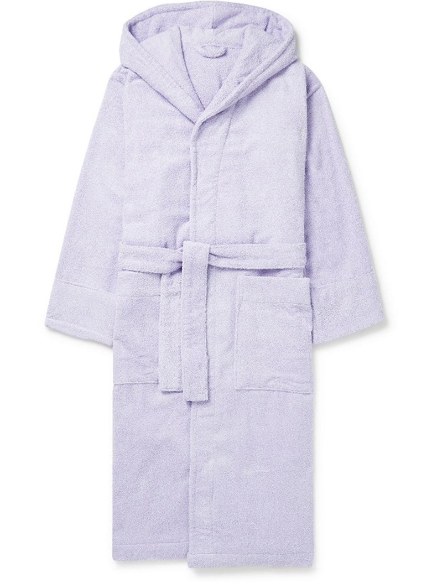 Photo: TEKLA - Organic Cotton-Terry Hooded Robe - Purple