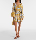 La DoubleJ Magnifico printed silk twill minidress