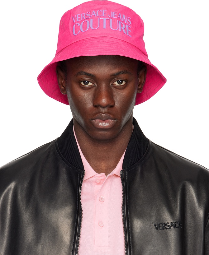 Photo: Versace Jeans Couture Pink Logo Bucket Hat
