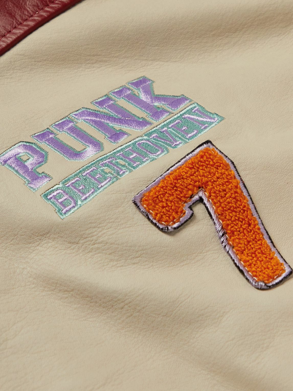 Liberal Youth Ministry Embellished ColourBlock Leather Varsity