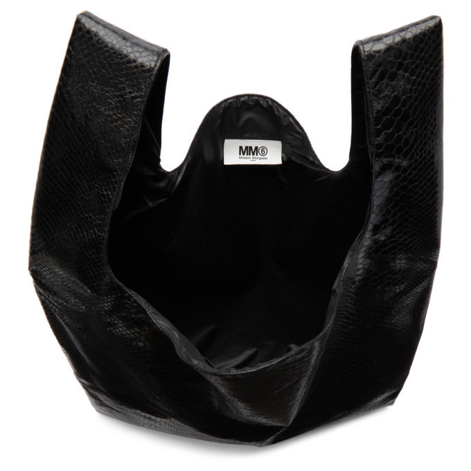 MM6 Maison Martin Margiela Black Snake Shopping Tote MM6 Maison