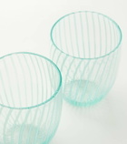 Aquazzura Casa Capri Stripe set of 2 glass tumblers