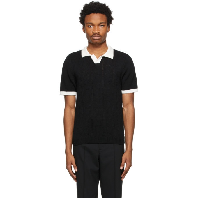 Photo: Ernest W. Baker Black Cable Knit Polo