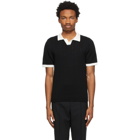 Ernest W. Baker Black Cable Knit Polo