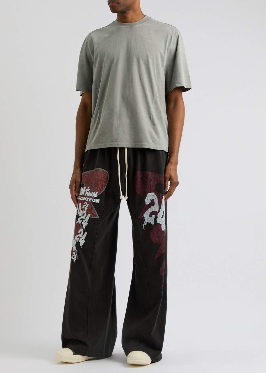 Rivington Roi Rebis Faster Flight Printed Cotton Sweatpants Black/White
